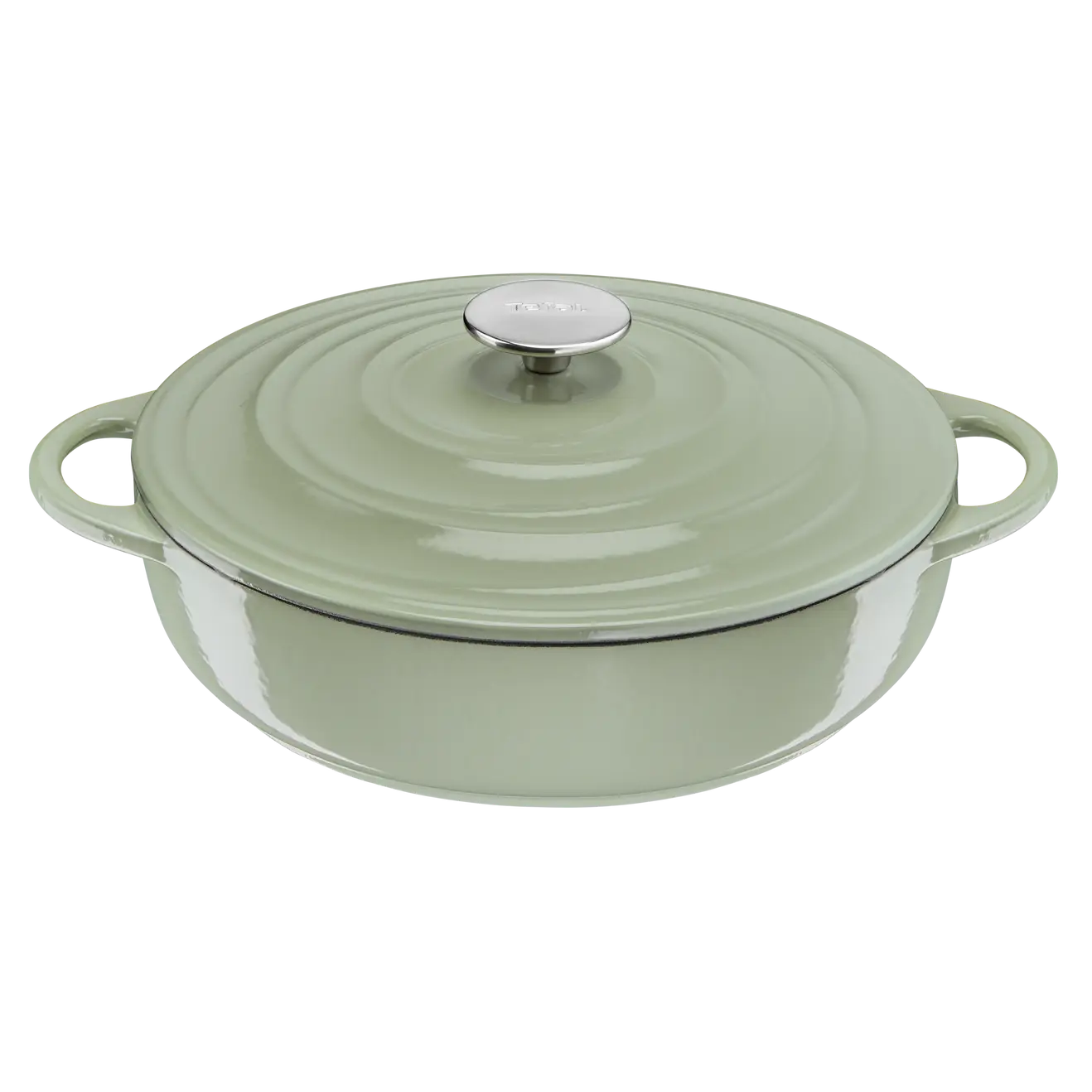 Tefal lage gietijzeren kookpot in groen - Image 2