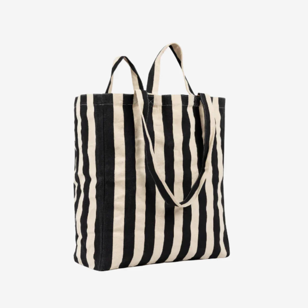 Gestreepte Tote Bag Zwart - Image 3